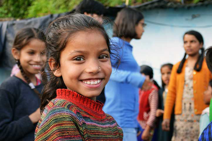 A girl from the deprived area of Sippancoat which is benefitting from the Liter of Light project and Woodstock School.