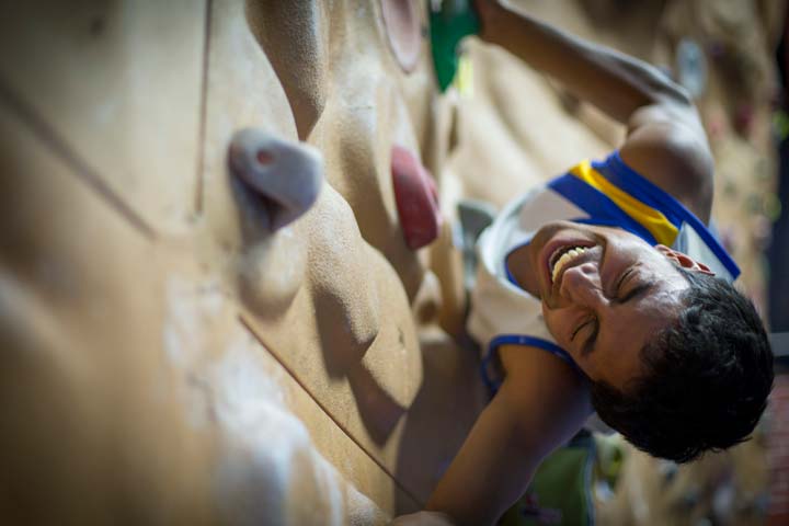 Woodstock student climbing